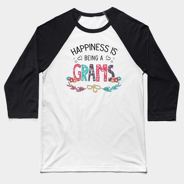 Happiness Is Being A Grams Wildflowers Valentines Mothers Day Baseball T-Shirt by KIMIKA